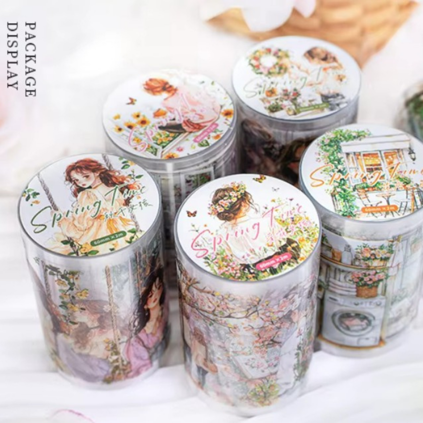 Spring Garden Decorative Roll Tape Character Stickers Sunny Sky Studio