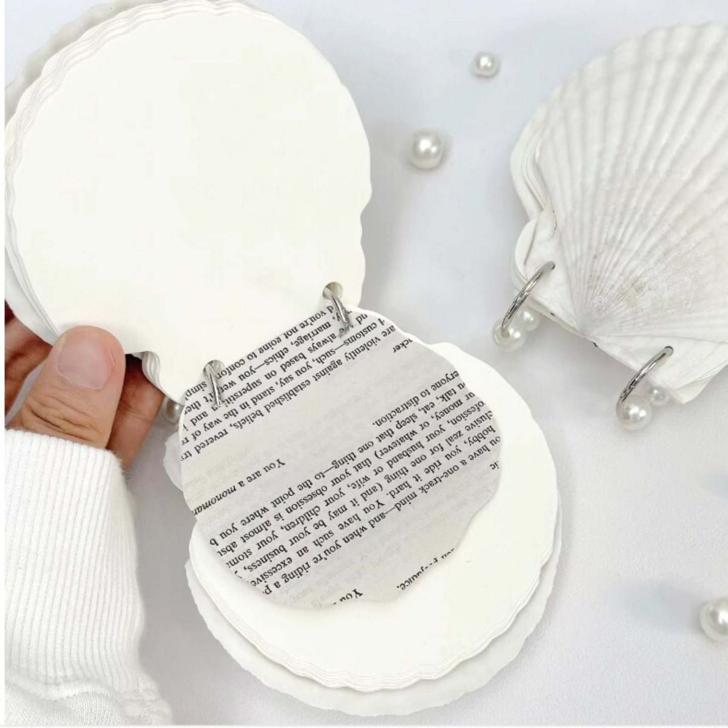Creative Natural Shell Notebook – Cute Loose Leaf Adhesive Memo Pad (30 Sheets) Sunny Sky Studio