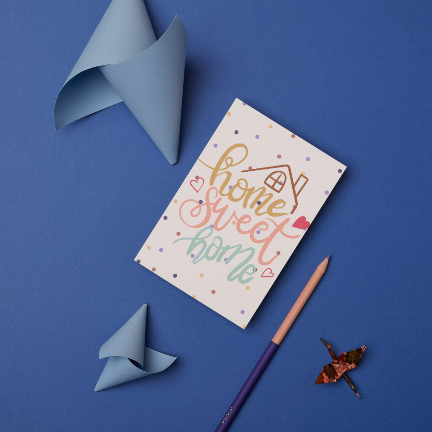 Home Sweet Home Postcard – Cozy Housewarming Greeting Card, New Home Gift, Warm & Welcoming Sunny Sky Studio