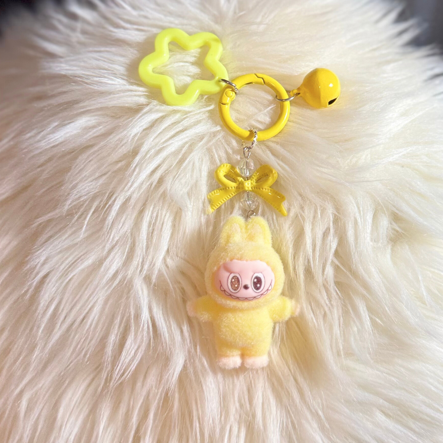 Cartoon Mini Plush Keychain - YELLOW Sunny Sky Studio