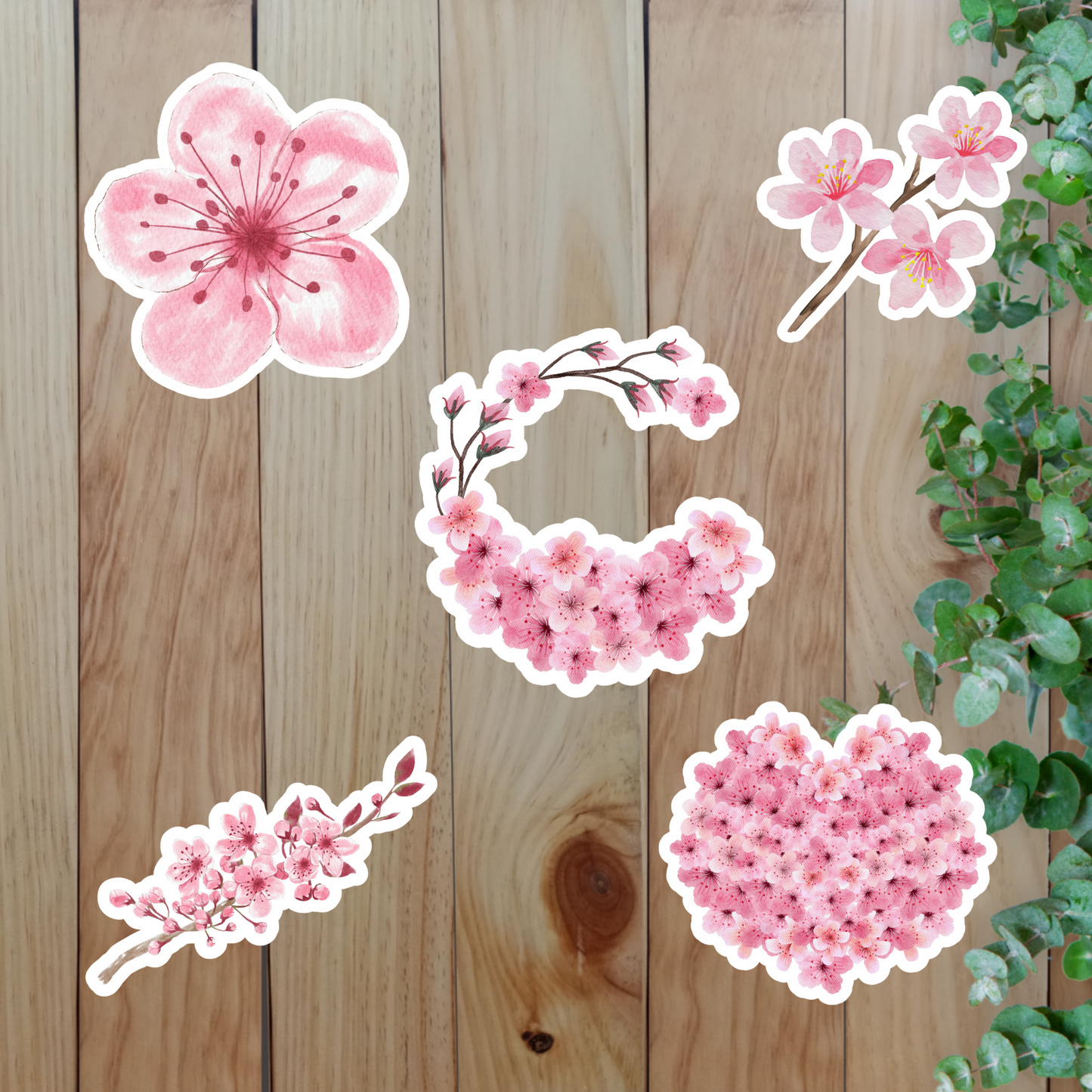 Sakura Stickers – 20-Piece Sunny Sky Studio