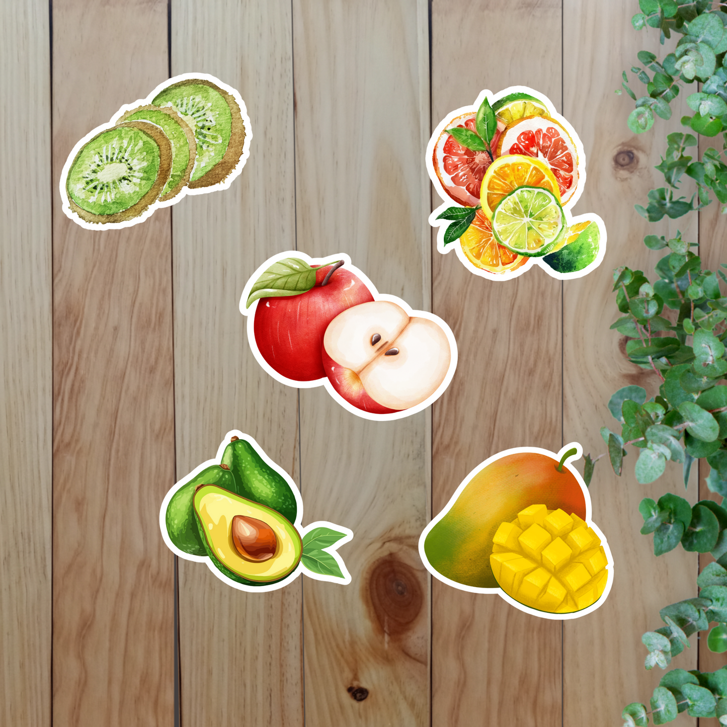 Fresh Fruit Fun Sticker (20-Piece) Sunny Sky Studio