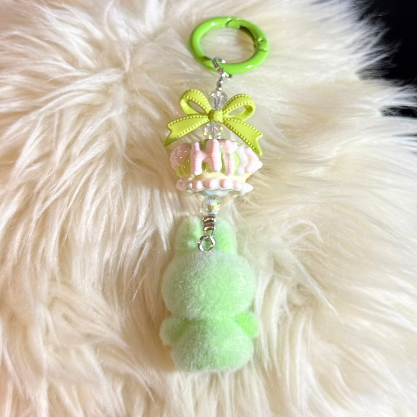 Mini Plush Cartoon Keychain - GREEN Sunny Sky Studio