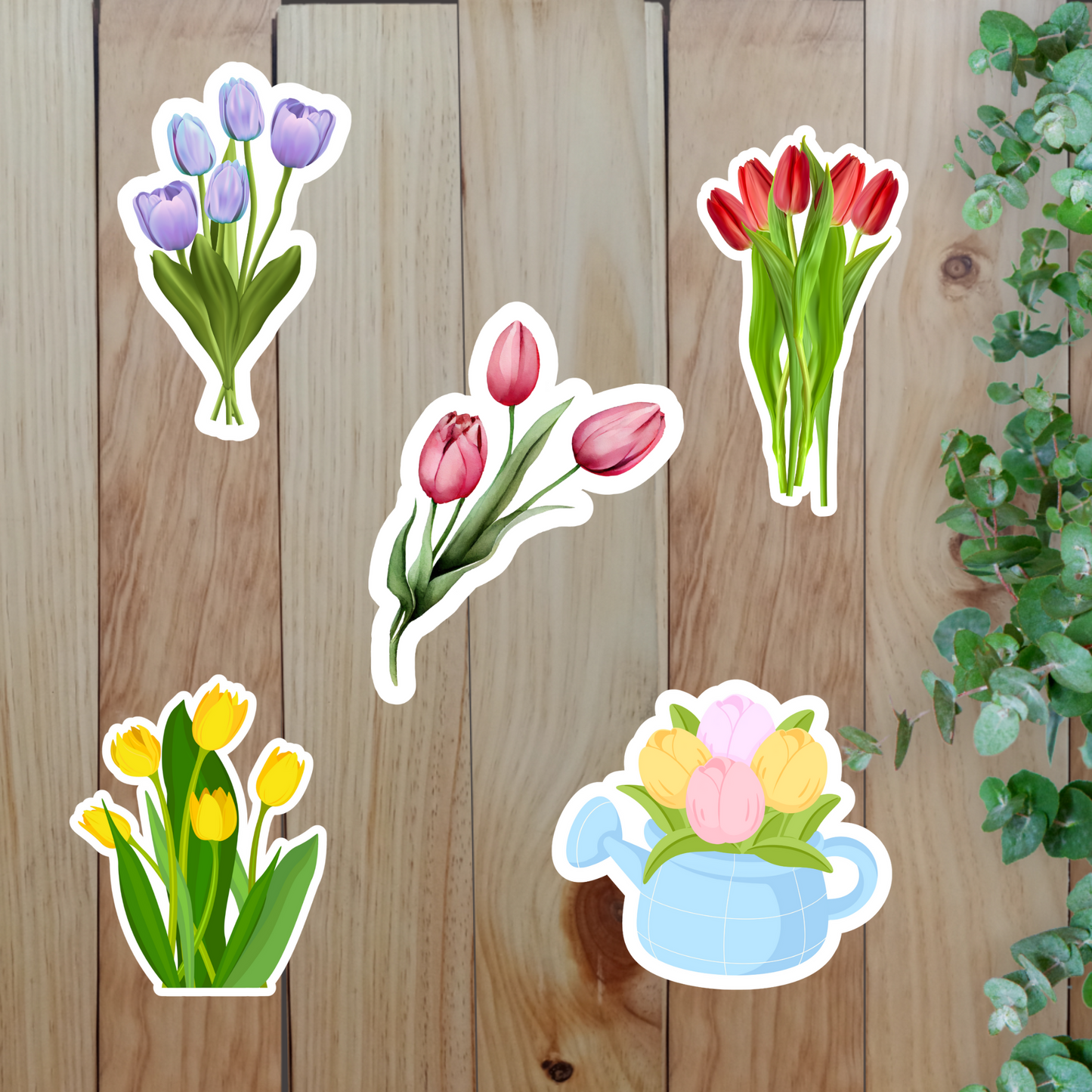 Charming Tulip Stickers (20-Piece) Sunny Sky Studio