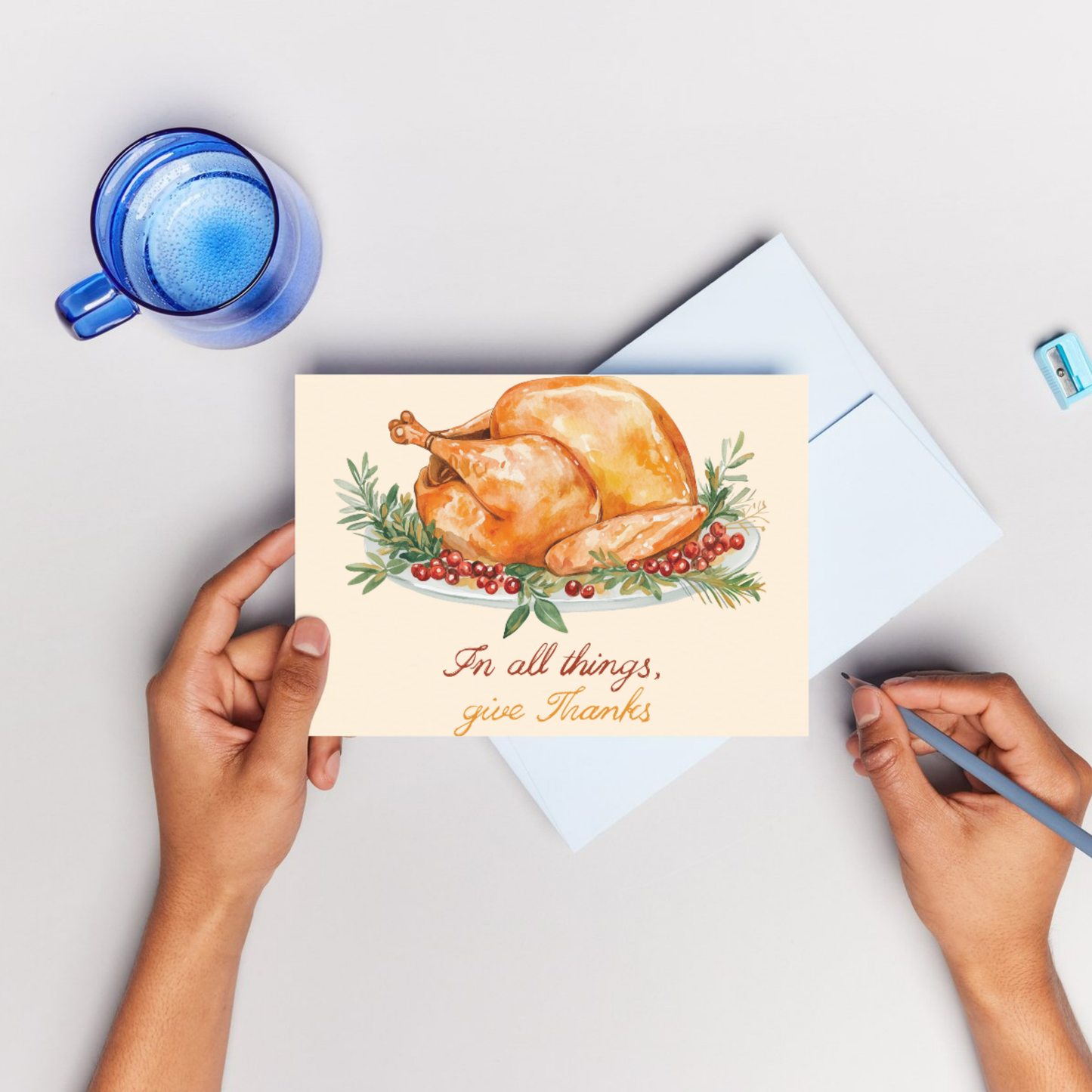Thanksgiving 6x4 Postcard – Autumn Harvest Greeting Card, Gratitude & Family Celebration, Fall Decor Sunny Sky Studio