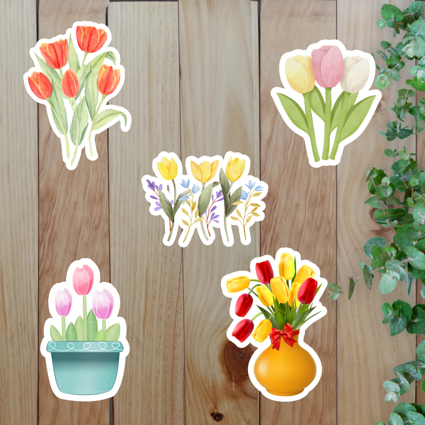 Charming Tulip Stickers (20-Piece) Sunny Sky Studio