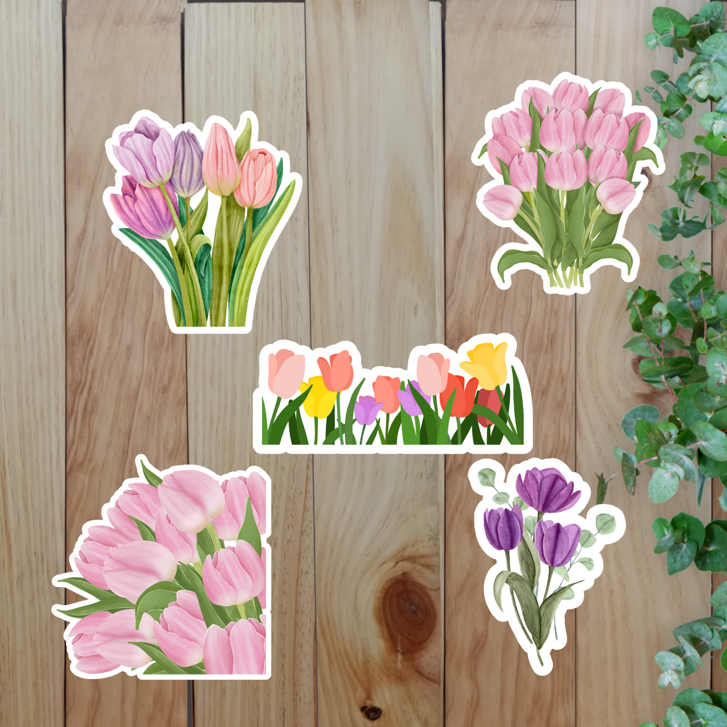 Charming Tulip Stickers (20-Piece) Sunny Sky Studio