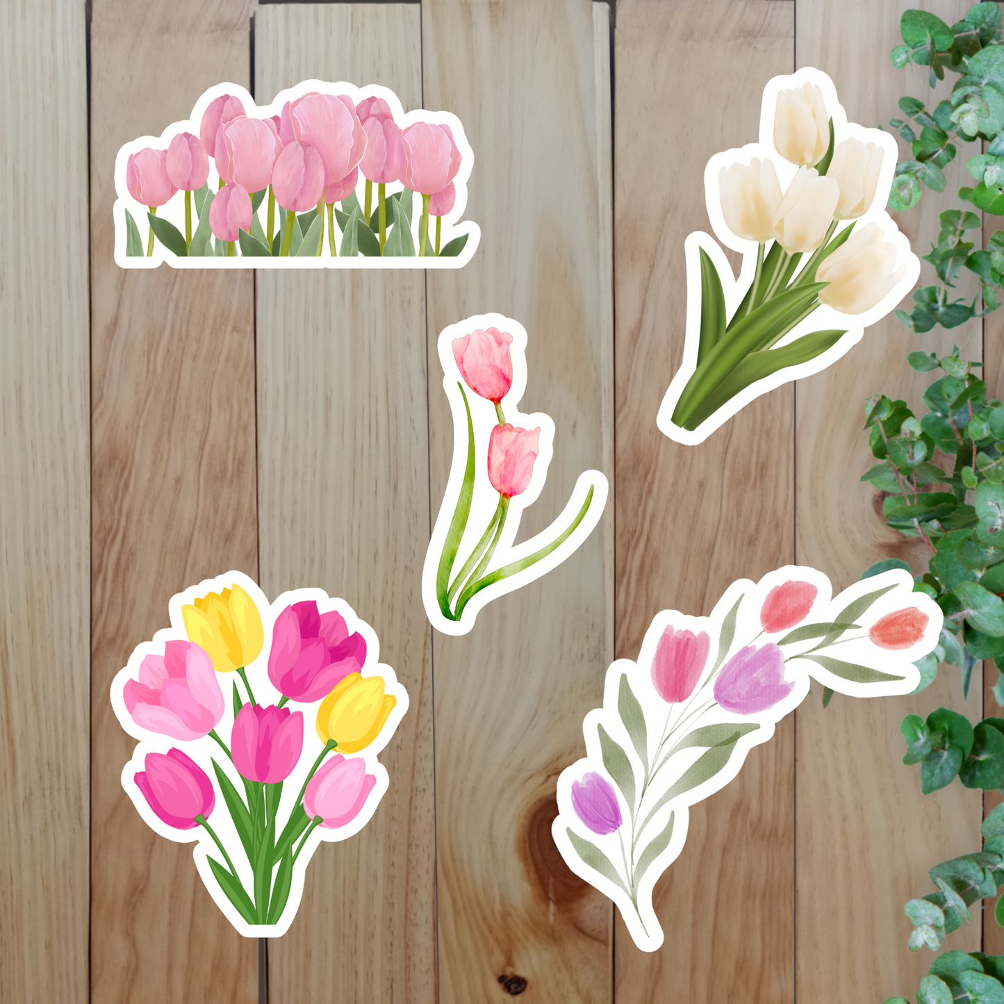 Charming Tulip Stickers (20-Piece) Sunny Sky Studio