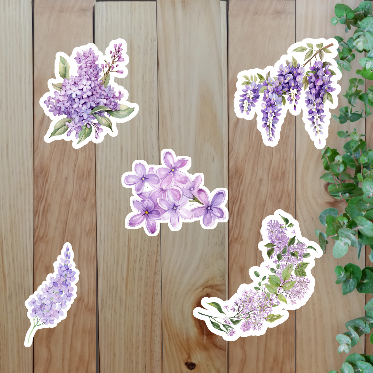 Elegant Lilac Flower Stickers (20-Piece) Sunny Sky Studio