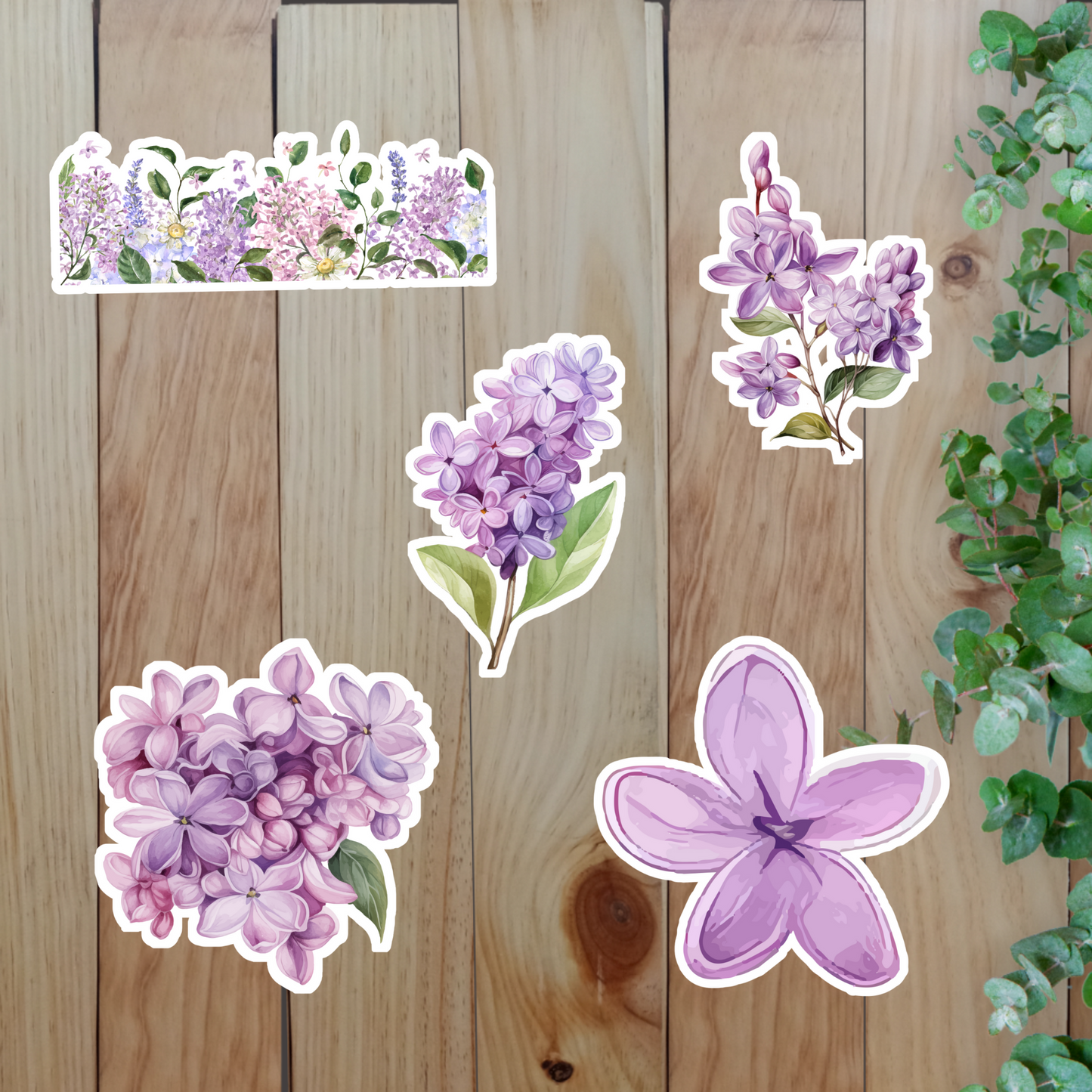 Elegant Lilac Flower Stickers (20-Piece) Sunny Sky Studio