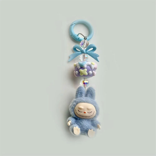 Mini Labubu Plush Keychain with Lanyard & Water Bag – Cute Phone Pendant Accessory Sunny Sky Studio