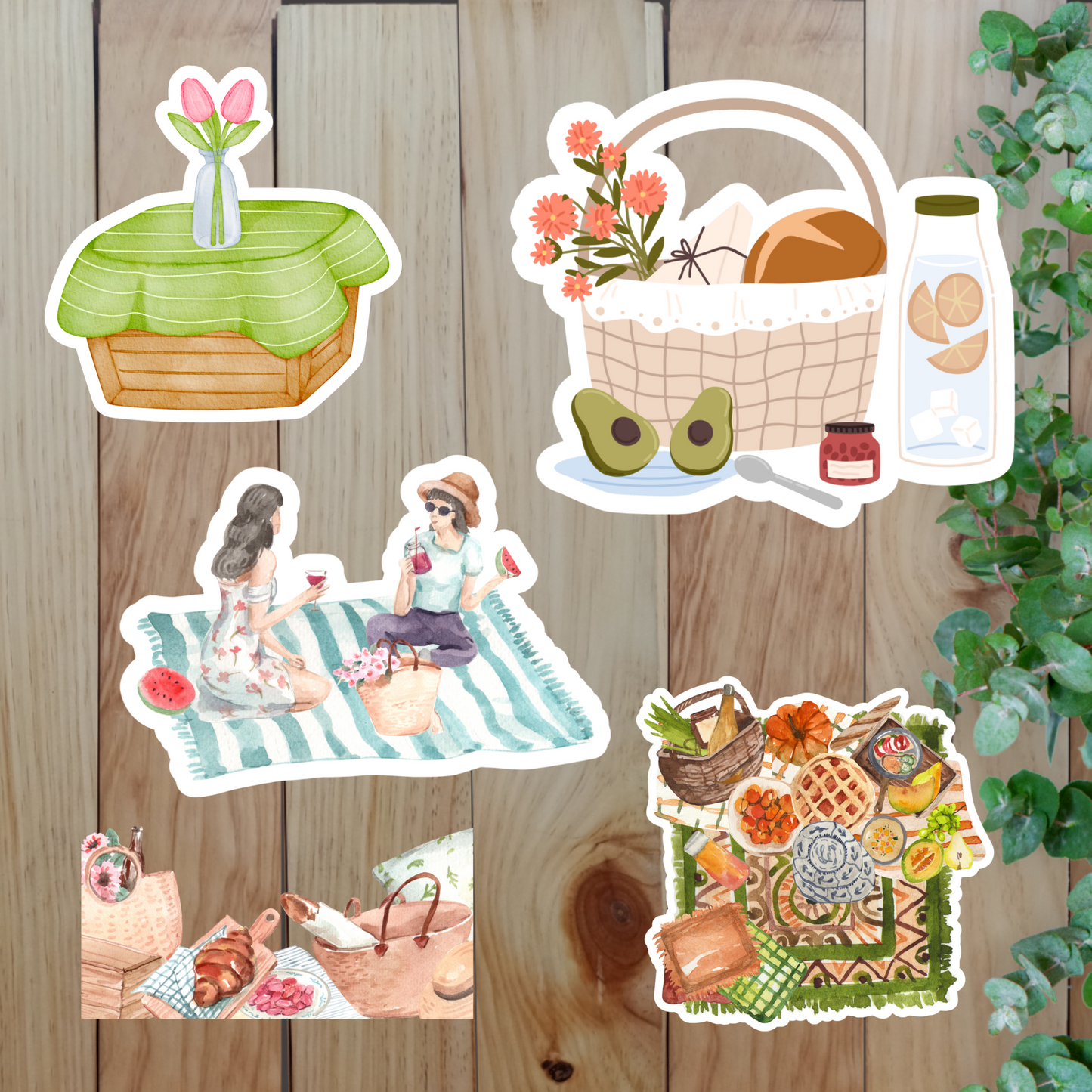 Cute Picnic Stickers (20-Piece) Sunny Sky Studio