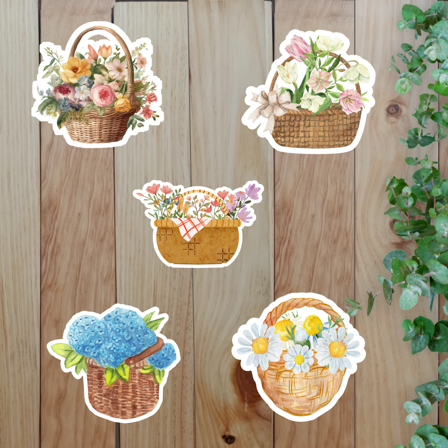 Flower Basket Stickers (20-Piece) Sunny Sky Studio
