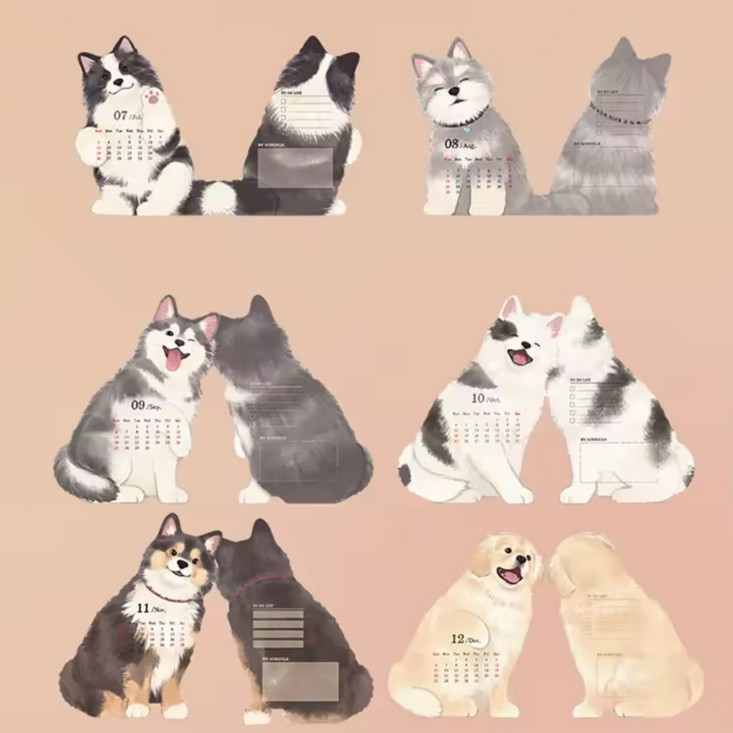 2026 Pet Desk Calendar – 3D Cat & Dog Shaped - PREORDER - SHIPS OCT 15 Sunny Sky Studio
