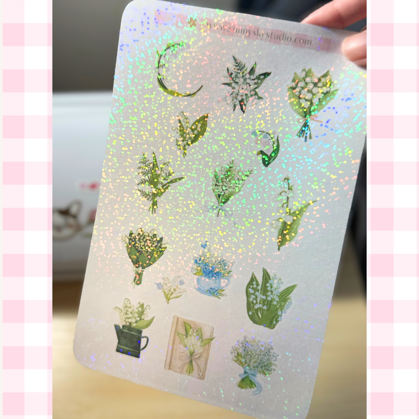 May Birth Flower Holographic Sticker Sheet – Lily of the Valley Sunny Sky Studio