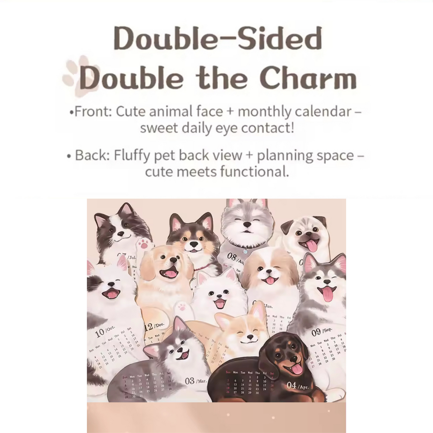 2026 Pet Desk Calendar – 3D Cat & Dog Shaped - PREORDER - SHIPS OCT 15 Sunny Sky Studio