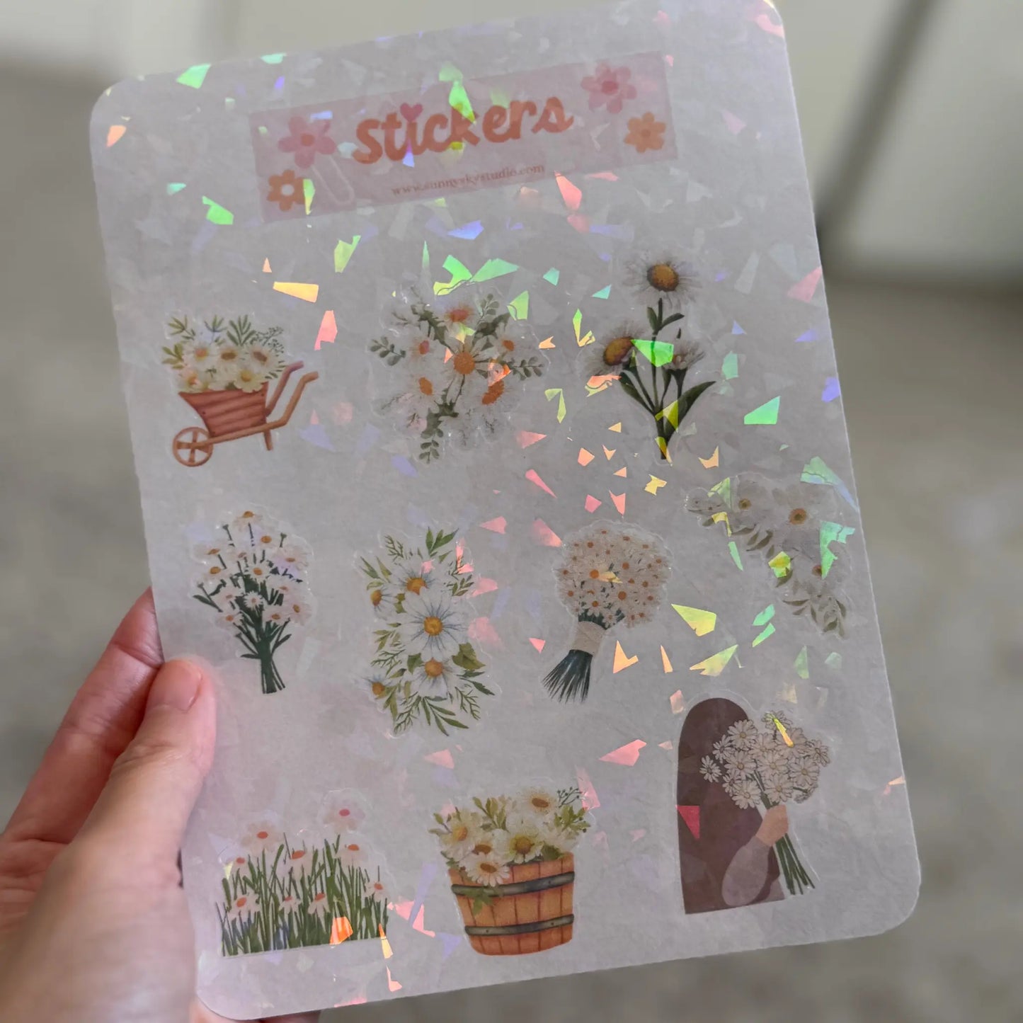 Daisy Sticker Sheet Sunny Sky Studio