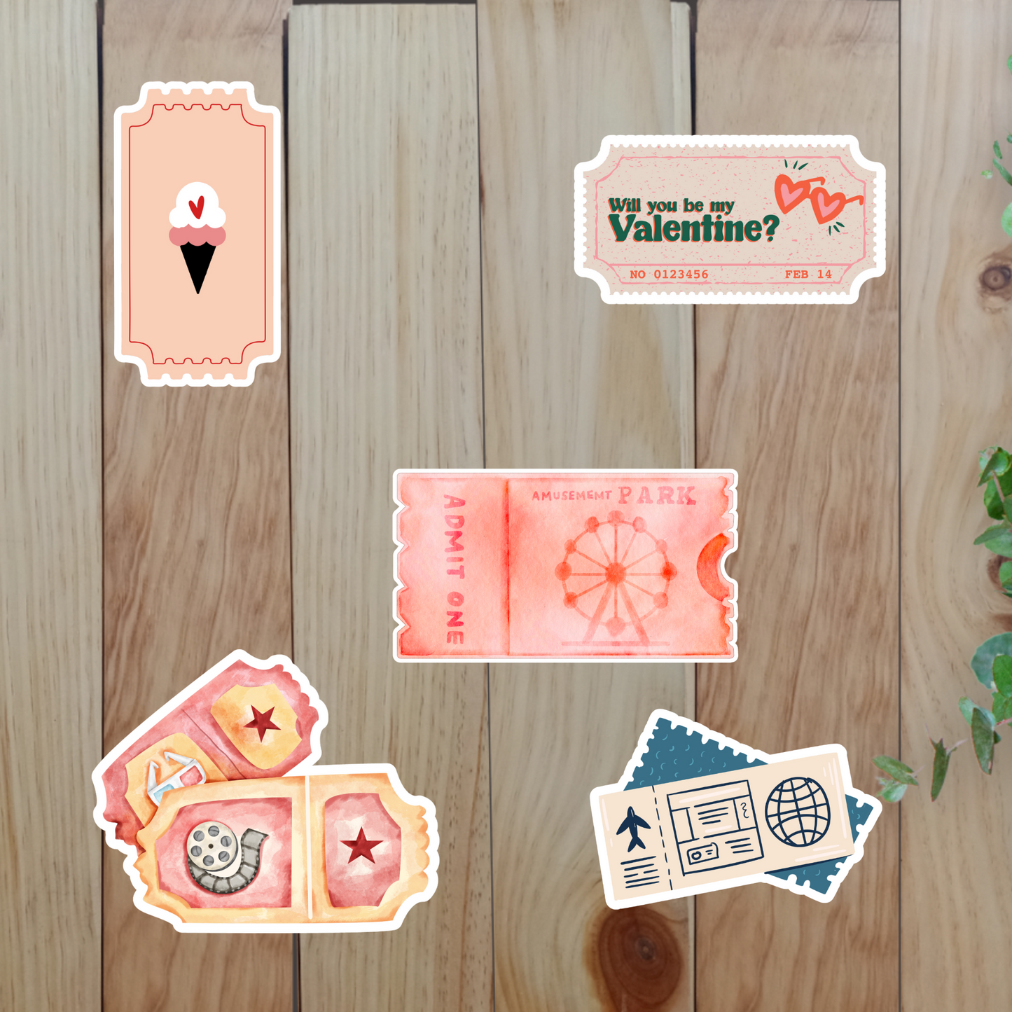 Retro Ticket Stickers (20-Piece) Sunny Sky Studio