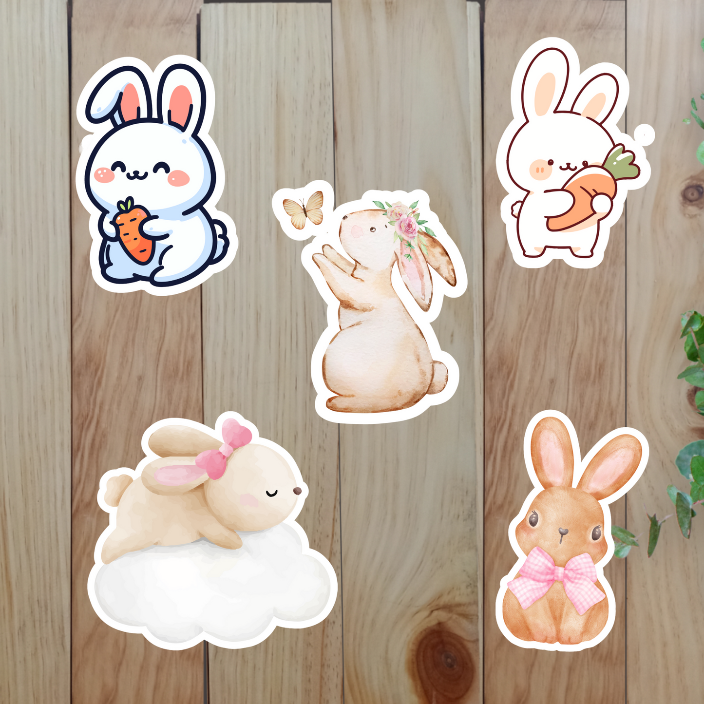 Cute Bunny Stickers (20-Piece) Sunny Sky Studio