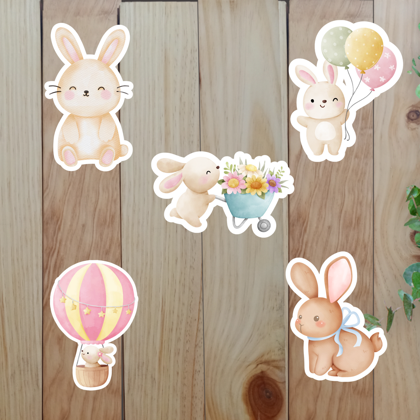 Cute Bunny Stickers (20-Piece) Sunny Sky Studio