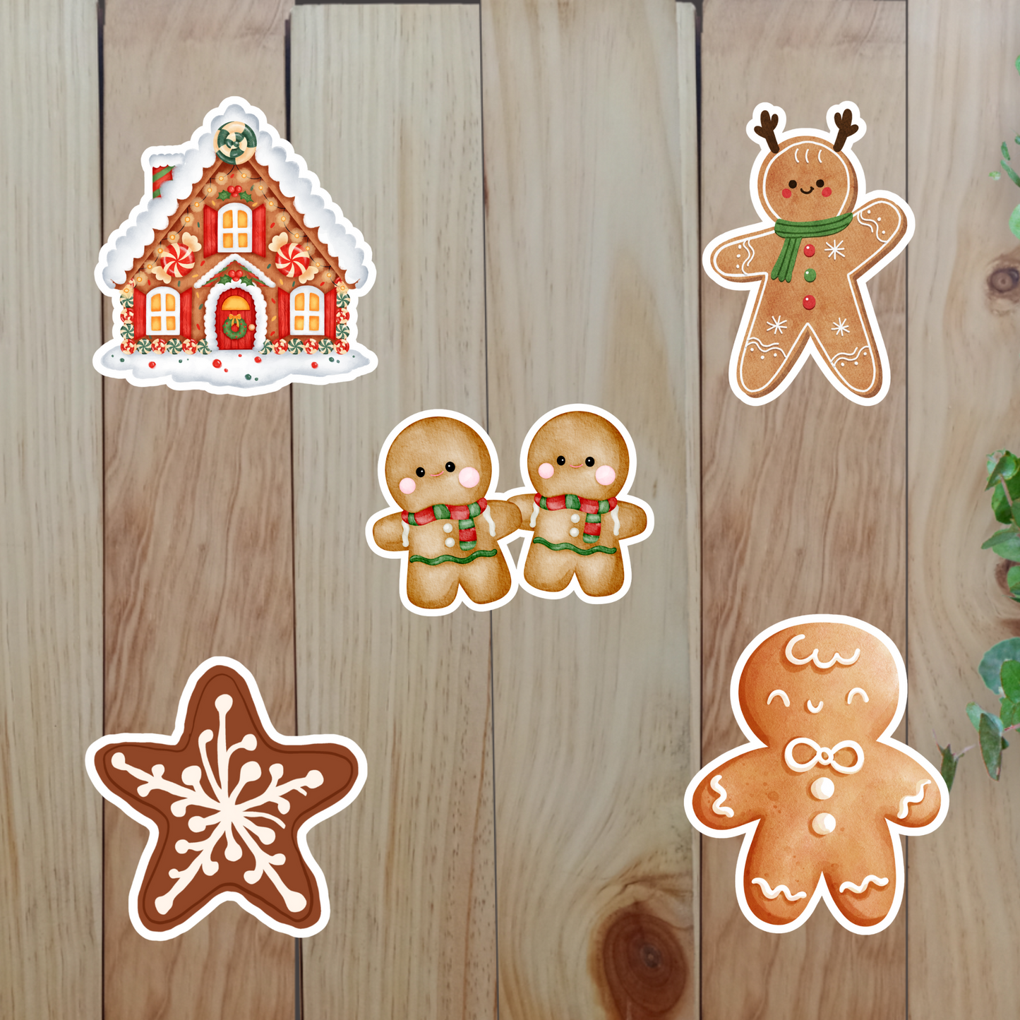 Gingerbread Stickers (20-Piece) Sunny Sky Studio