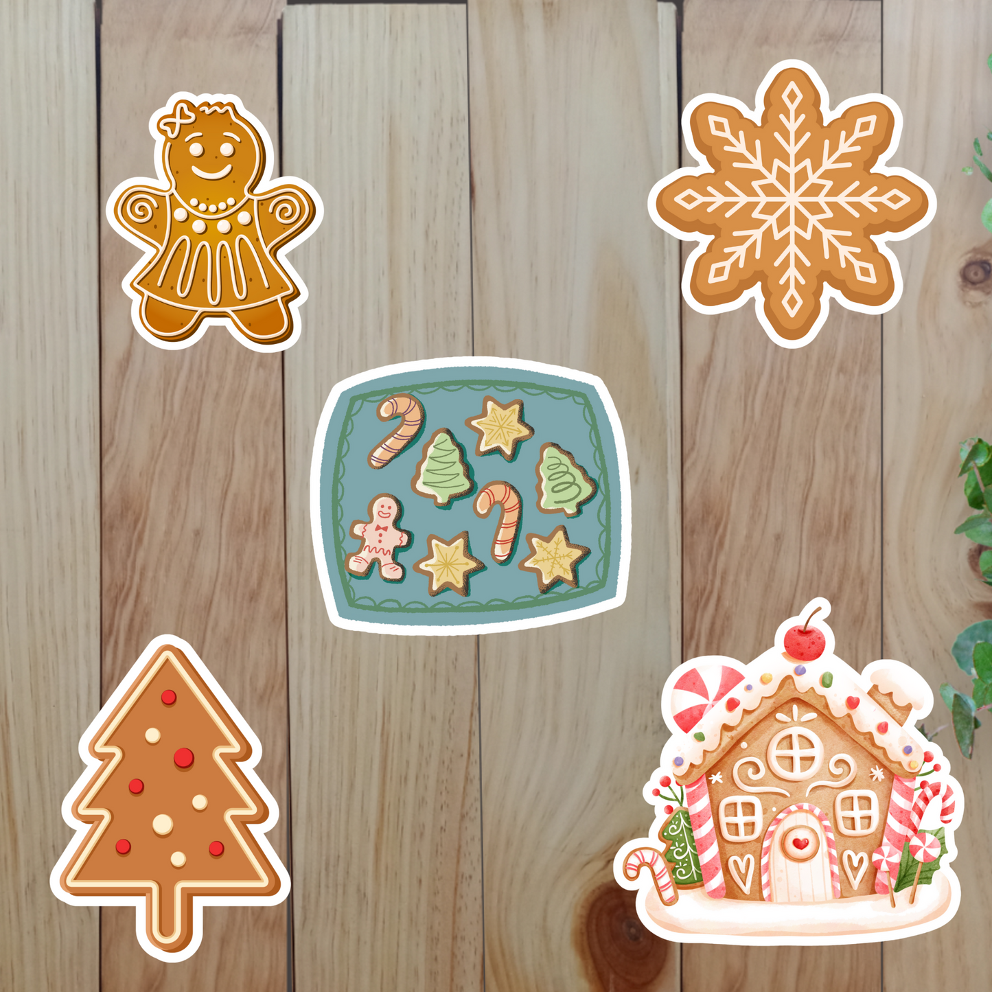 Gingerbread Stickers (20-Piece) Sunny Sky Studio