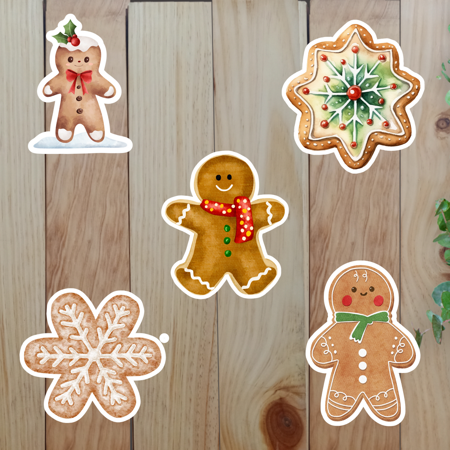 Gingerbread Stickers (20-Piece) Sunny Sky Studio