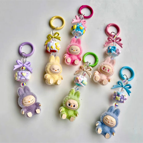 Mini Labubu Plush Keychain – Cute Phone Pendant Accessory Sunny Sky Studio