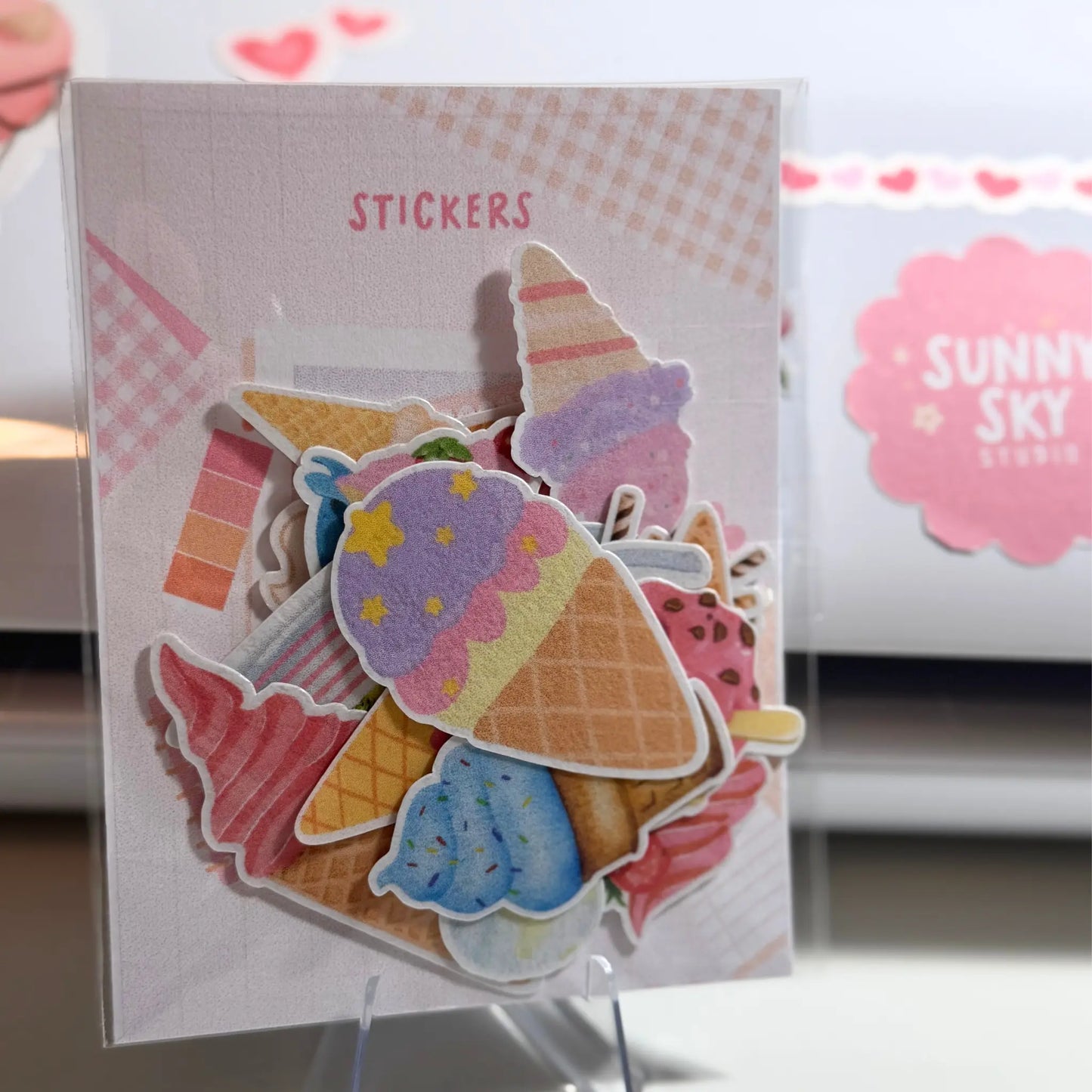 Kawaii Ice Cream Stickers (20 pieces) Sunny Sky Studio