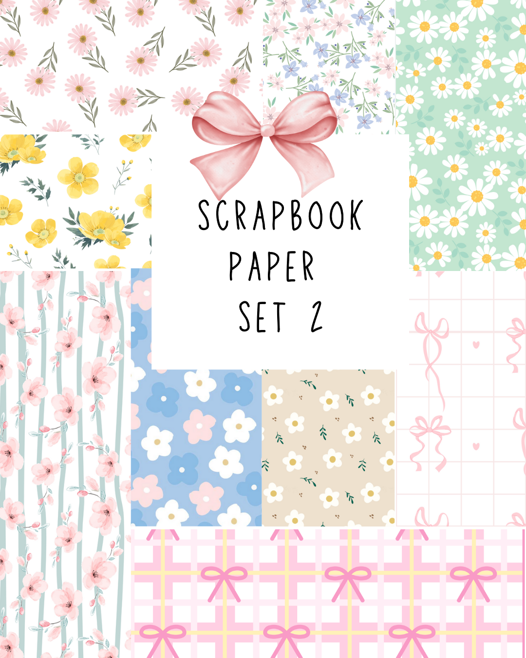 Scrapbook Paper Set 1 – 20 Sheets, 10 Unique Designs Sunny Sky Studio
