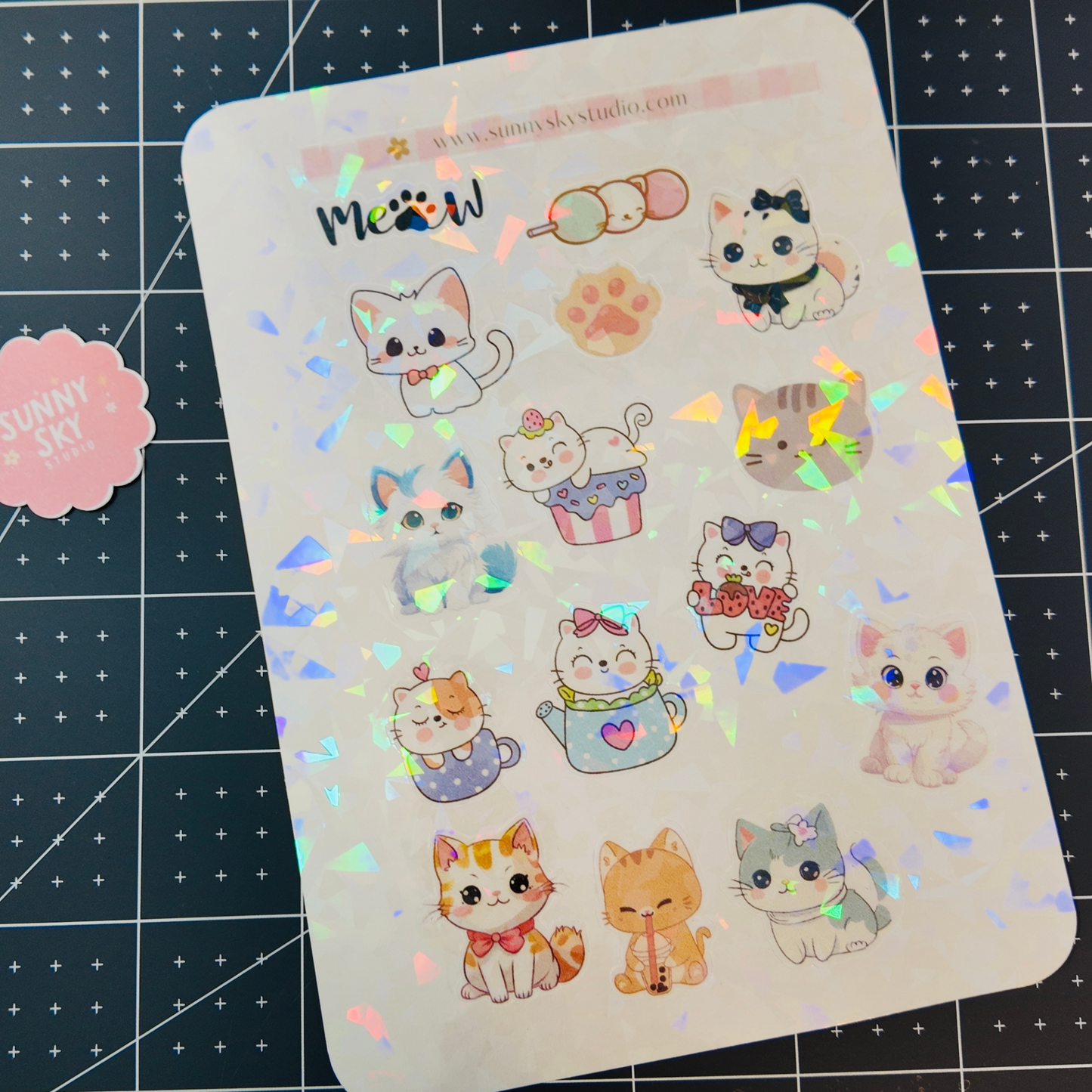 Cute Cats Sticker Sheet Sunny Sky Studio