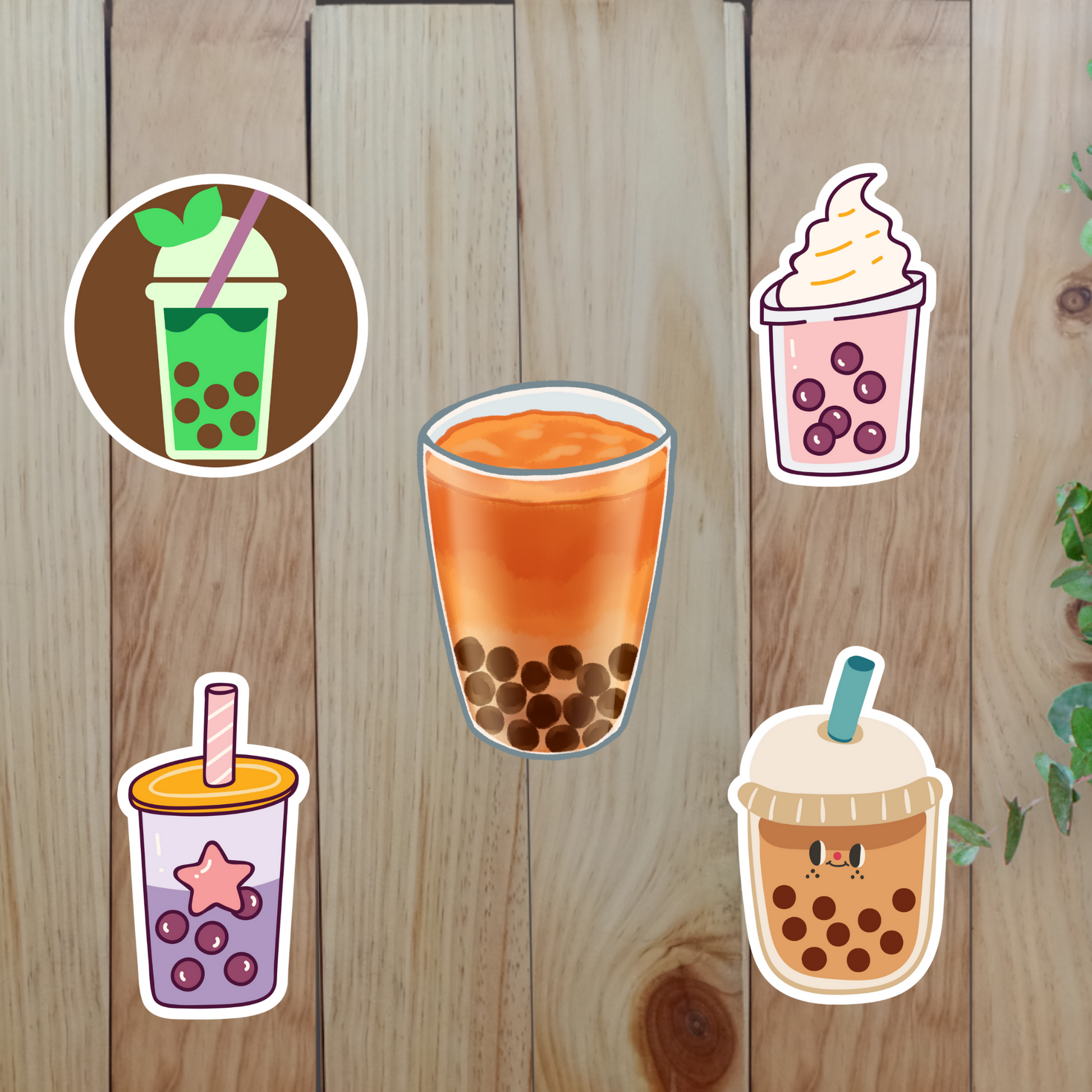 Boba Milk Tea Stickers (20-Piece) Sunny Sky Studio