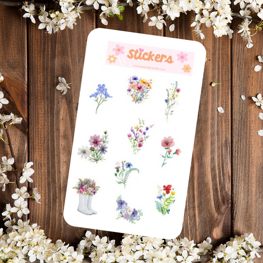 Boho Wildflower Sticker Sheet