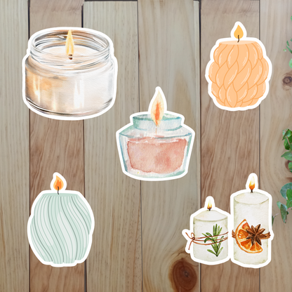 Cozy Candle Stickers (20-Piece) Sunny Sky Studio