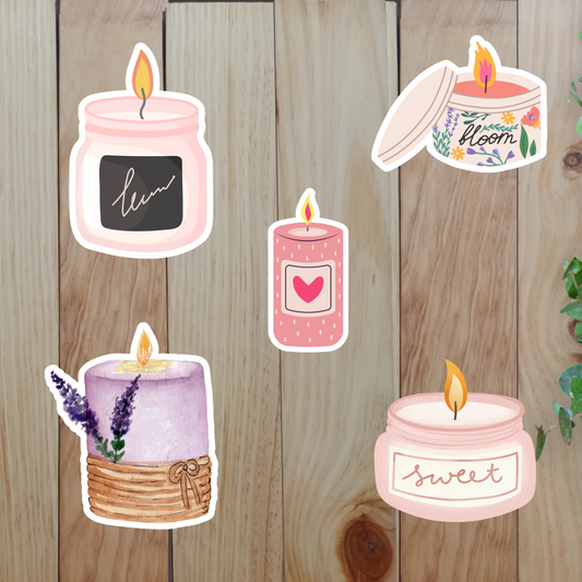 Cozy Candle Stickers (20-Piece) Sunny Sky Studio