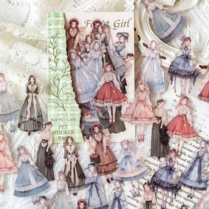 30pcs Character Sticker Pack, Exquisite Girl Stickers Sunny Sky Studio