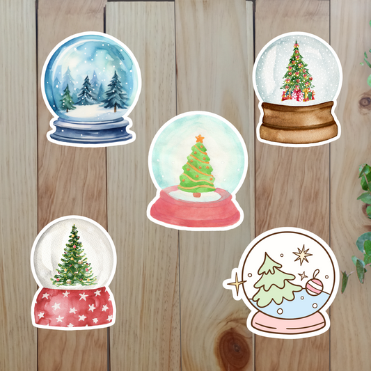 Snow Globe Stickers (20-Piece) Sunny Sky Studio