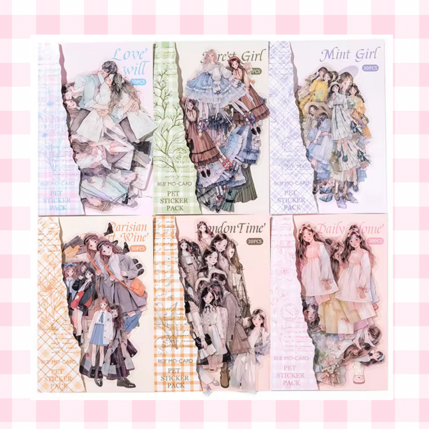 30pcs Character Sticker Pack, Exquisite Girl Stickers Sunny Sky Studio