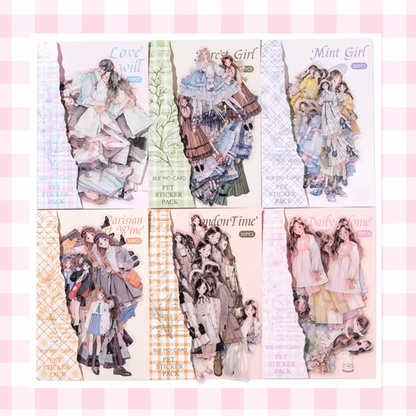 30pcs Character Sticker Pack, Exquisite Girl Stickers Sunny Sky Studio