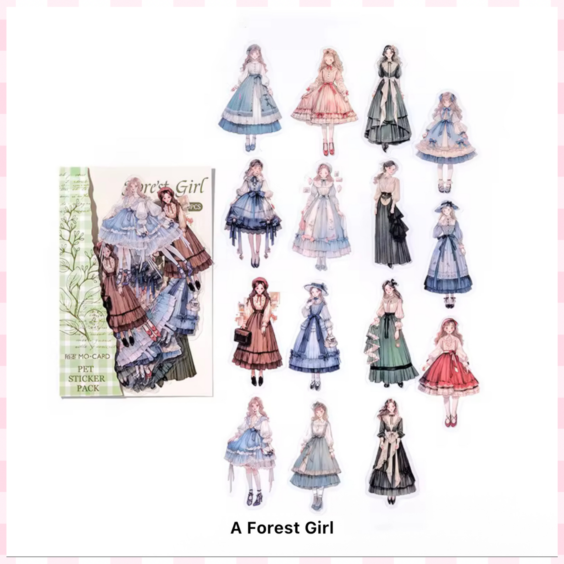 30pcs Character Sticker Pack, Exquisite Girl Stickers Sunny Sky Studio