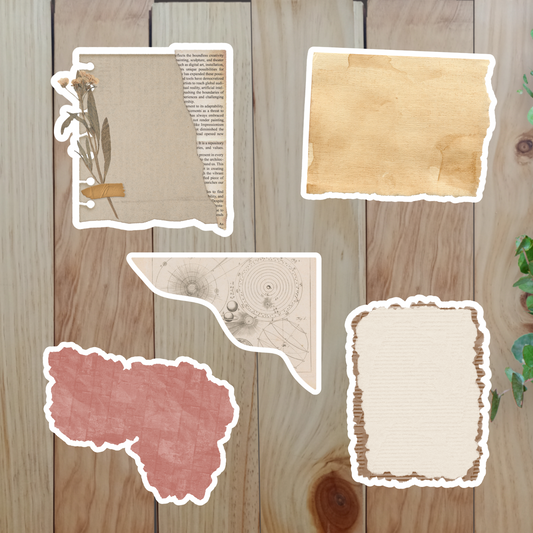 Vintage Paper Stickers (20-Piece) Sunny Sky Studio