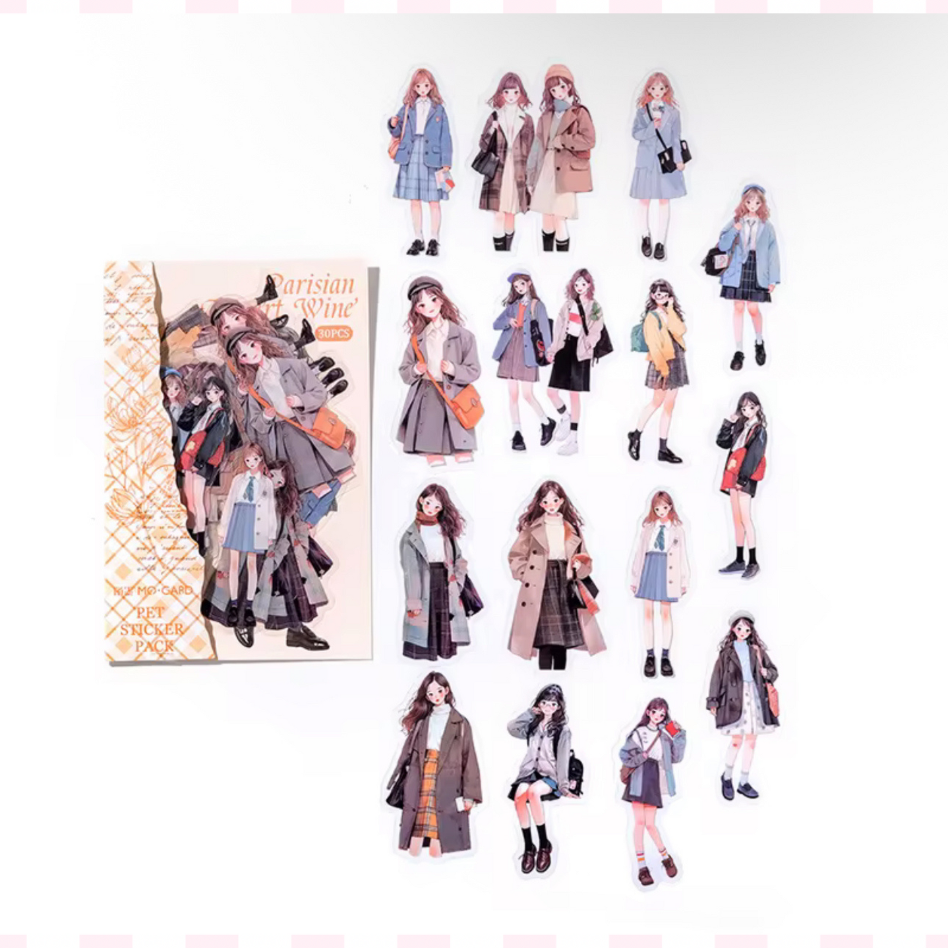 30pcs Character Sticker Pack, Exquisite Girl Stickers Sunny Sky Studio