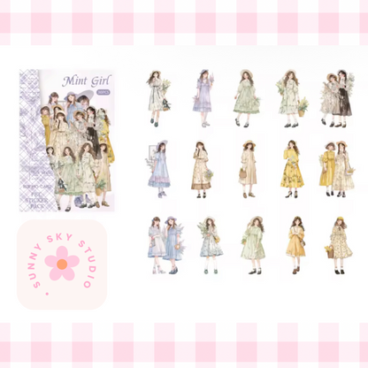 30pcs Character Sticker Pack, Exquisite Girl Stickers Sunny Sky Studio