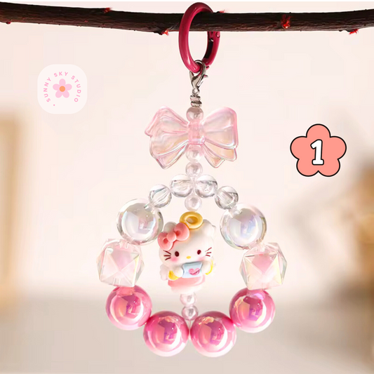 Beaded Acrylic Keychain – Colorful Charm 1 Sunny Sky Studio