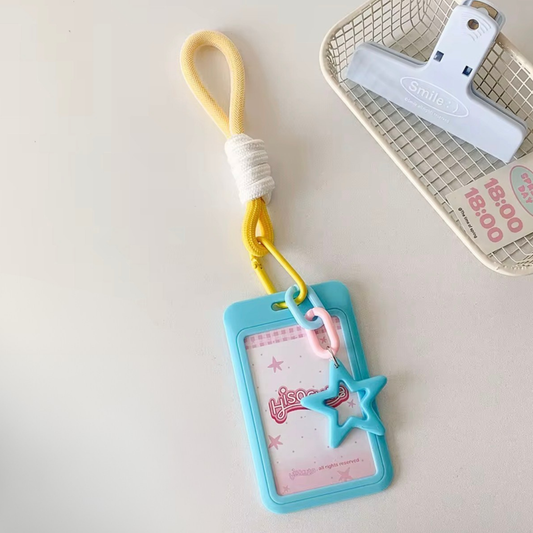 Pastel Photo Holder Keychain – 3" Photocard -Blue