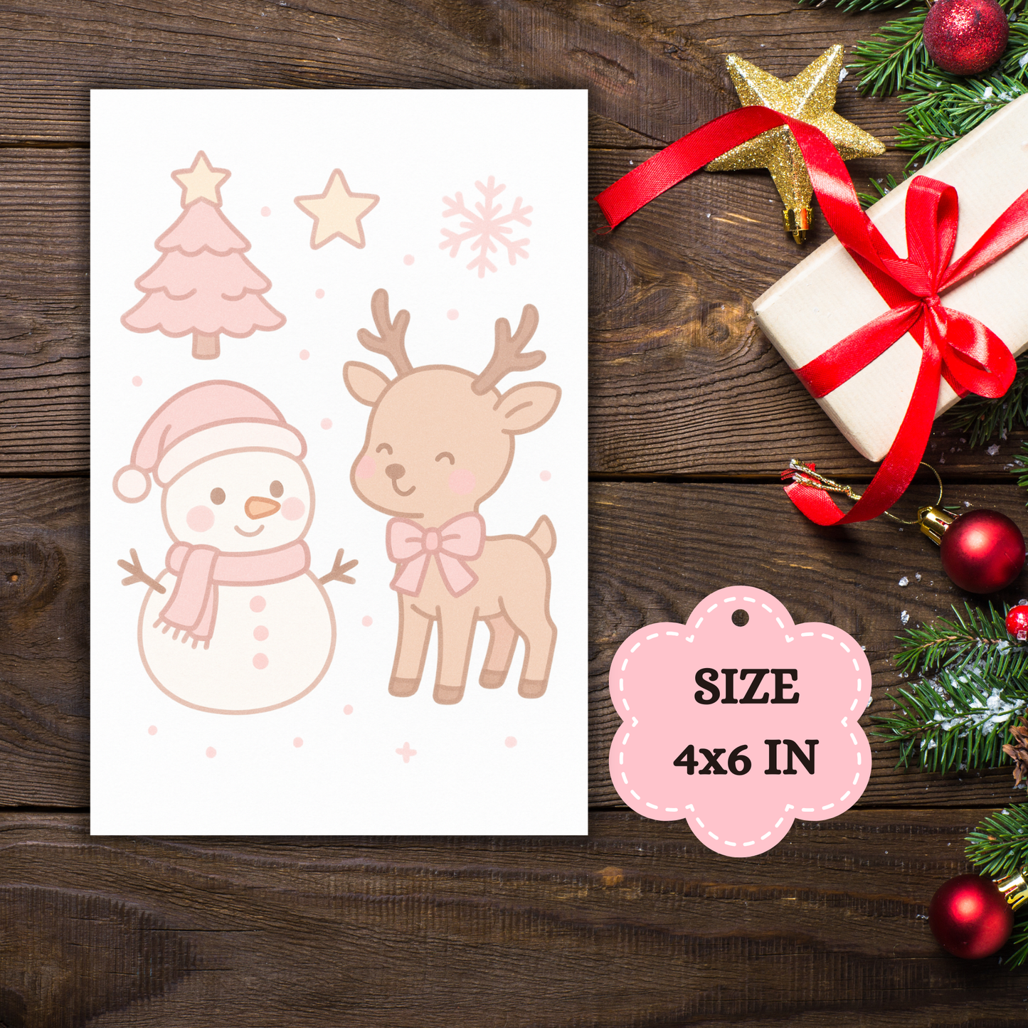 Kawaii Merry Christmas Postcard 9 Sunny Sky Studio