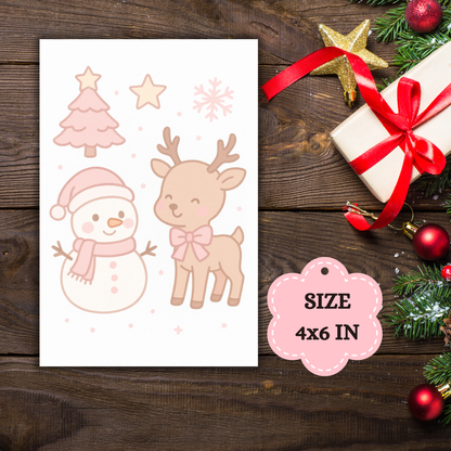 Kawaii Merry Christmas Postcard 9 Sunny Sky Studio