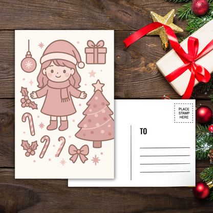 Kawaii Merry Christmas Postcard 10 Sunny Sky Studio