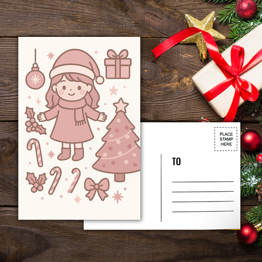 Kawaii Merry Christmas Postcard 10 Sunny Sky Studio