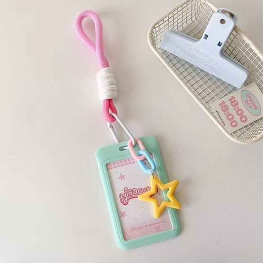 Pastel Photo Holder Keychain – 3" Photocard - Green